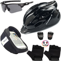 Kit Ciclismo Completo – Capacete + Porta Celular + Pisca + Óculos + Luvas