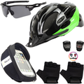 Kit Ciclismo Completo – Capacete + Porta Celular + Pisca + Óculos + Luvas