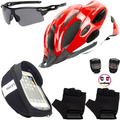 Kit Ciclismo Completo – Capacete + Porta Celular + Pisca + Óculos + Luvas