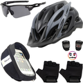 Kit Ciclismo Completo – Capacete + Porta Celular + Pisca + Óculos + Luvas