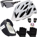 Kit Ciclismo Completo – Capacete + Porta Celular + Pisca + Óculos + Luvas