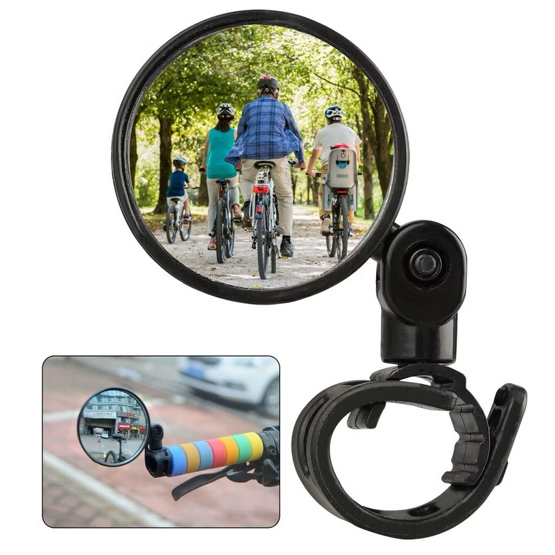2 espelhos retrovisores de guidão acessórios de bicicleta grande angular rotação de 360 ​​graus seguro e confiável