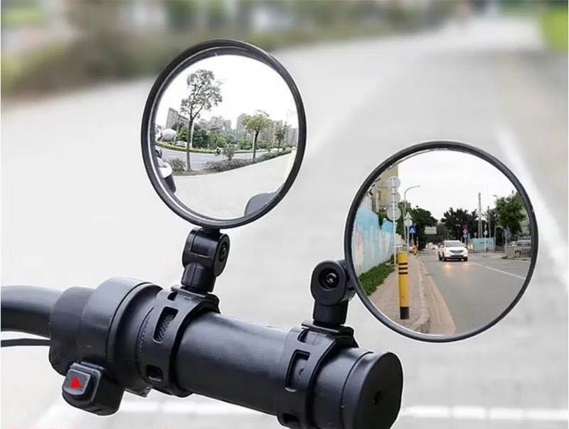 2 espelhos retrovisores de guidão acessórios de bicicleta grande angular rotação de 360 ​​graus seguro e confiável