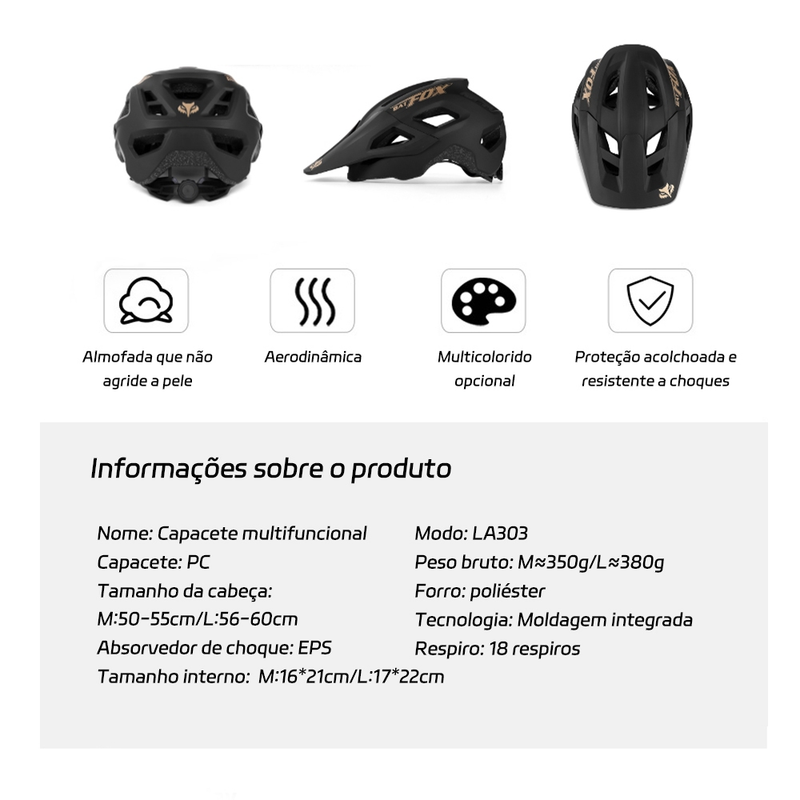 Capacete Mtb Ajustável Ultra Ventilado, Leve E Confortável