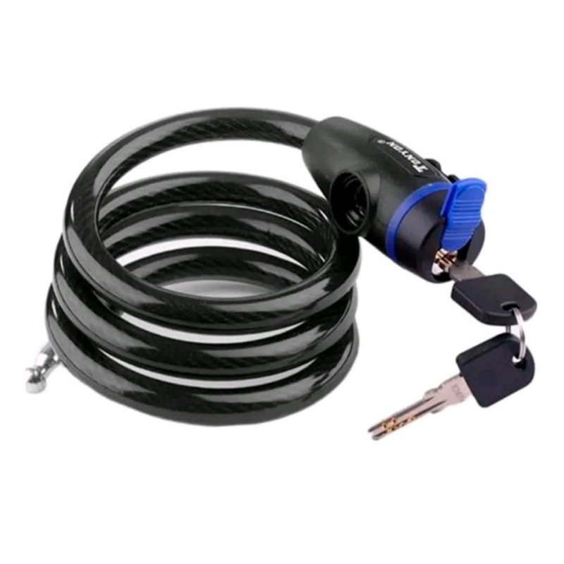 Trava Cabo De Aço Cadeado Segurança Bike Moto Espiral Anti-Roubo + Descanso Pezinho Para Bike Lateral Com Regulagem