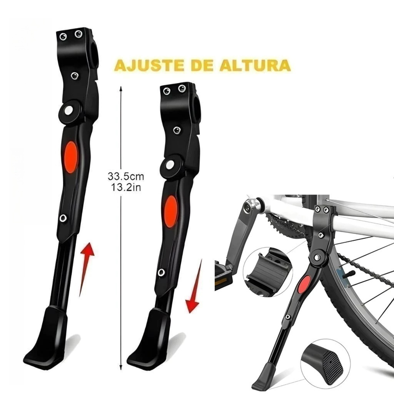 Descanso Lateral Pezinho Alumínio Para Bike Bicicleta Regulavel Emborrachado Com Apoio Aluminio Mtb