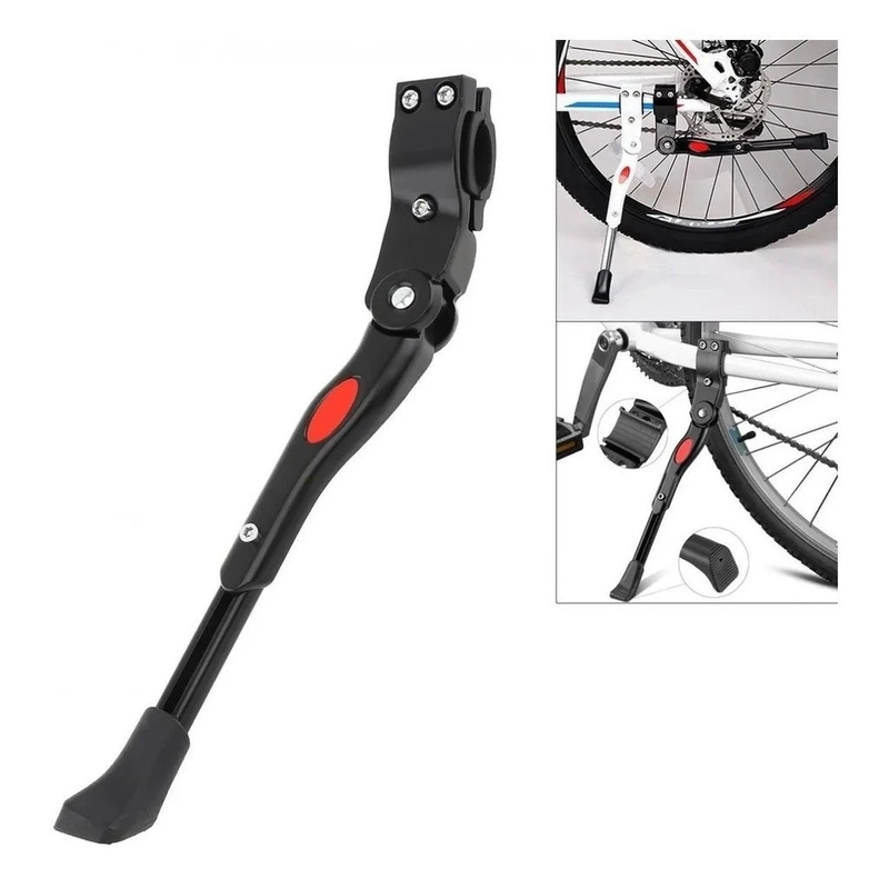 Descanso Lateral Pezinho Alumínio Para Bike Bicicleta Regulavel Emborrachado Com Apoio Aluminio Mtb