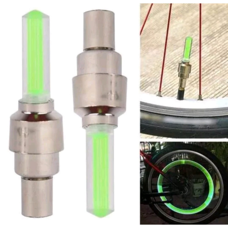 Kit C/ 2 Bicos Pinos Pneu Led Efeito Neon Carro Bike Moto Bicicleta Infantil