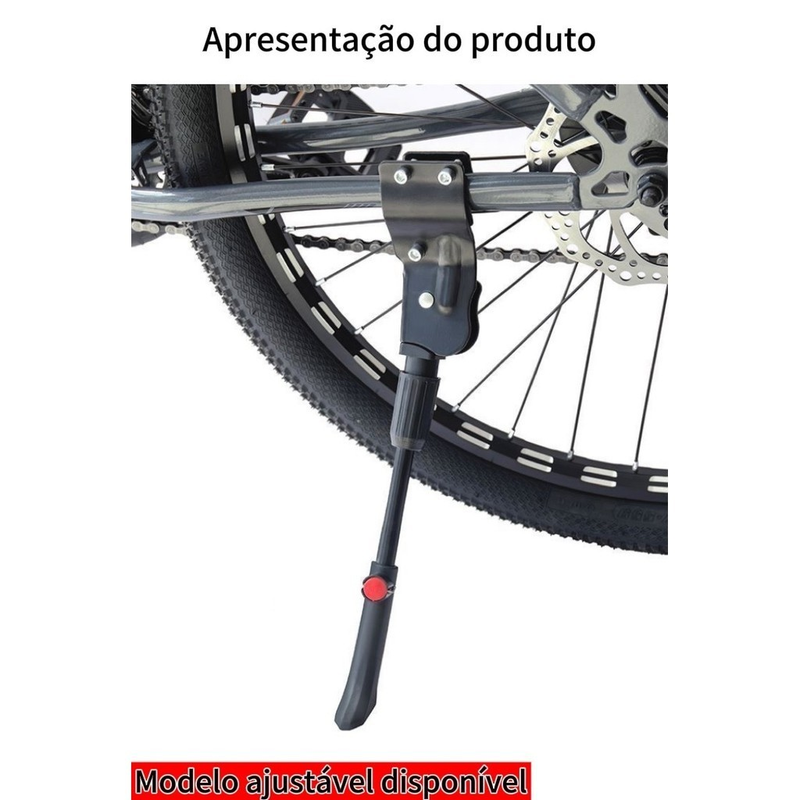 Descanso Lateral Pezinho Alumínio Para Bike Bicicleta Regulavel Emborrachado Com Apoio Aluminio Mtb